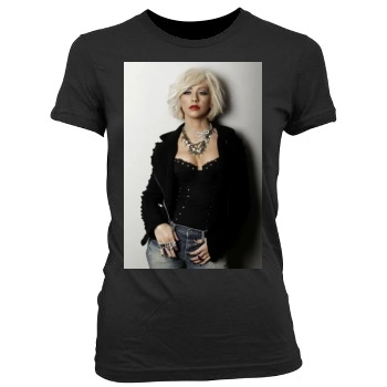 Christina Aguilera Women's Junior Cut Crewneck T-Shirt