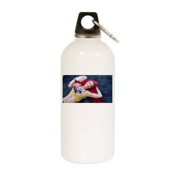 Eva Marie White Water Bottle With Carabiner