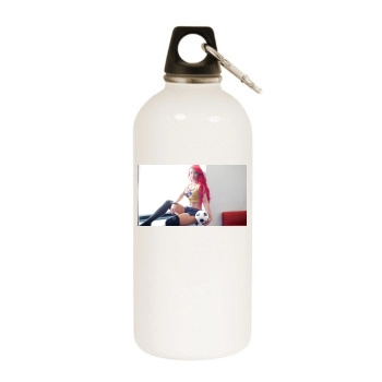 Eva Marie White Water Bottle With Carabiner