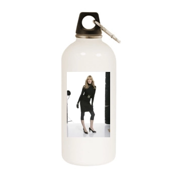 Eva Padberg White Water Bottle With Carabiner