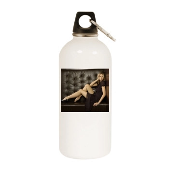 Eva Padberg White Water Bottle With Carabiner