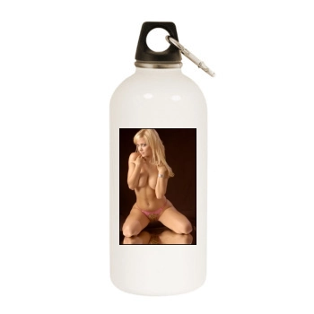 Evangelina Anderson White Water Bottle With Carabiner