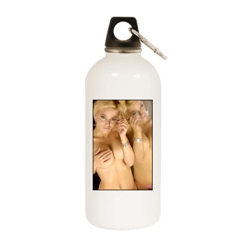 Evangelina Anderson White Water Bottle With Carabiner