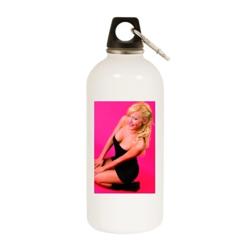 Evangelina Anderson White Water Bottle With Carabiner