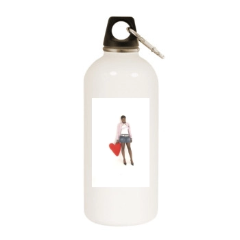 Estelle White Water Bottle With Carabiner