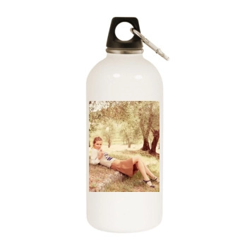 Eva Herzigova White Water Bottle With Carabiner