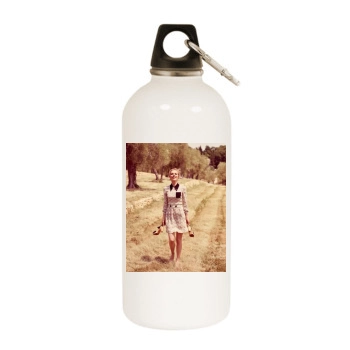 Eva Herzigova White Water Bottle With Carabiner