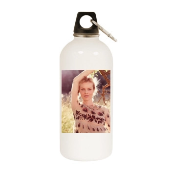 Eva Herzigova White Water Bottle With Carabiner