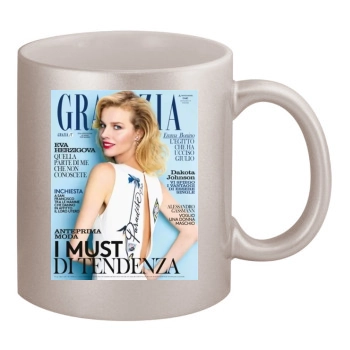 Eva Herzigova 11oz Metallic Silver Mug