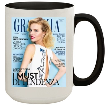 Eva Herzigova 15oz Colored Inner & Handle Mug