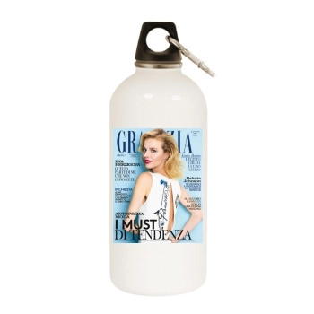 Eva Herzigova White Water Bottle With Carabiner