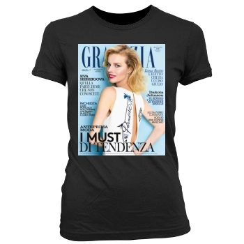 Eva Herzigova Women's Junior Cut Crewneck T-Shirt