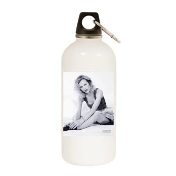 Eva Herzigova White Water Bottle With Carabiner