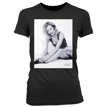 Eva Herzigova Women's Junior Cut Crewneck T-Shirt