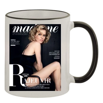 Eva Herzigova 11oz Colored Rim & Handle Mug