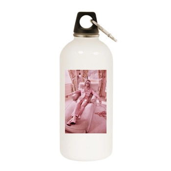 Eva Herzigova White Water Bottle With Carabiner