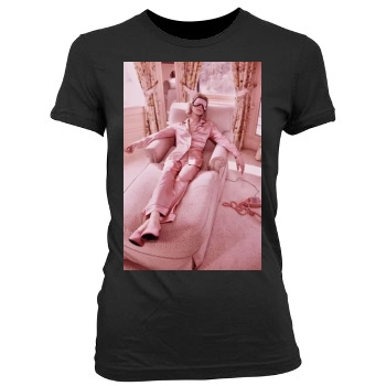 Eva Herzigova Women's Junior Cut Crewneck T-Shirt