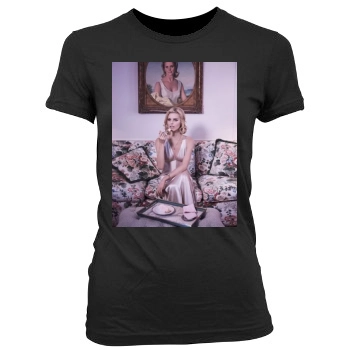 Eva Herzigova Women's Junior Cut Crewneck T-Shirt