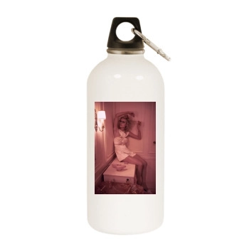 Eva Herzigova White Water Bottle With Carabiner