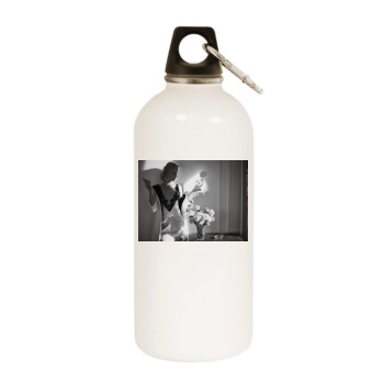 Eva Herzigova White Water Bottle With Carabiner