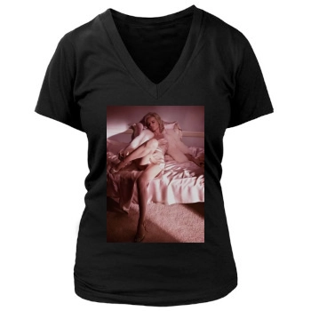 Eva Herzigova Women's Deep V-Neck TShirt