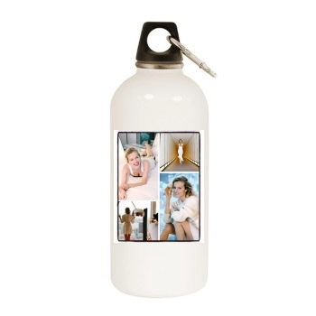 Eva Herzigova White Water Bottle With Carabiner