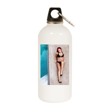 Eva Marie White Water Bottle With Carabiner