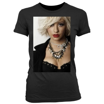 Christina Aguilera Women's Junior Cut Crewneck T-Shirt