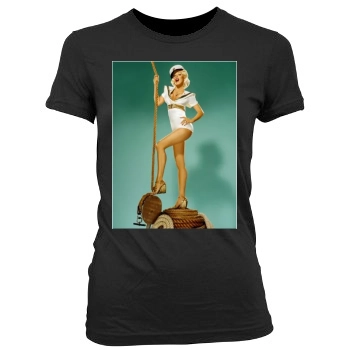 Christina Aguilera Women's Junior Cut Crewneck T-Shirt