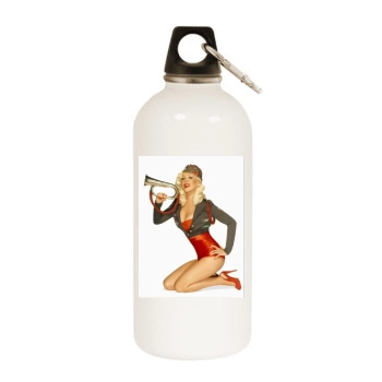 Christina Aguilera White Water Bottle With Carabiner