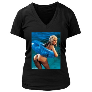 Christina Aguilera Women's Deep V-Neck TShirt