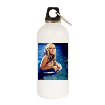 Christina Aguilera White Water Bottle With Carabiner