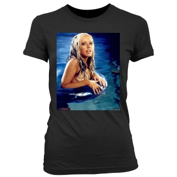 Christina Aguilera Women's Junior Cut Crewneck T-Shirt