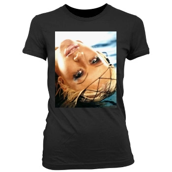 Christina Aguilera Women's Junior Cut Crewneck T-Shirt