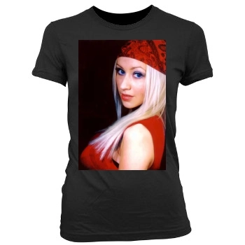 Christina Aguilera Women's Junior Cut Crewneck T-Shirt