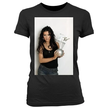 Christina Aguilera Women's Junior Cut Crewneck T-Shirt