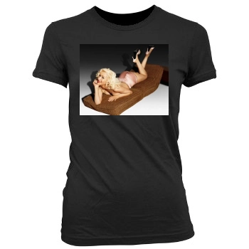 Christina Aguilera Women's Junior Cut Crewneck T-Shirt