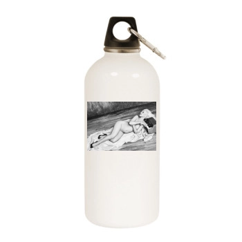 Christina Aguilera White Water Bottle With Carabiner