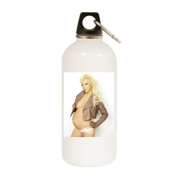 Christina Aguilera White Water Bottle With Carabiner