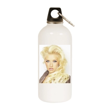 Christina Aguilera White Water Bottle With Carabiner