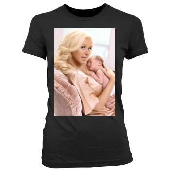 Christina Aguilera Women's Junior Cut Crewneck T-Shirt