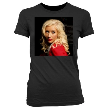 Christina Aguilera Women's Junior Cut Crewneck T-Shirt