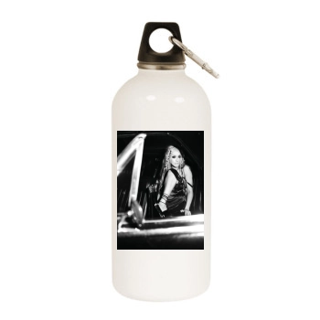 Christina Aguilera White Water Bottle With Carabiner