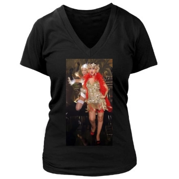 Christina Aguilera Women's Deep V-Neck TShirt