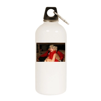 Christina Aguilera White Water Bottle With Carabiner