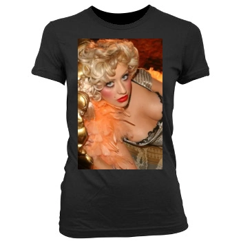 Christina Aguilera Women's Junior Cut Crewneck T-Shirt