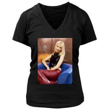 Christina Aguilera Women's Deep V-Neck TShirt