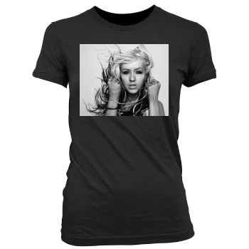 Christina Aguilera Women's Junior Cut Crewneck T-Shirt