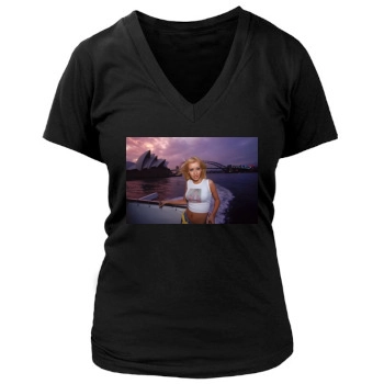 Christina Aguilera Women's Deep V-Neck TShirt