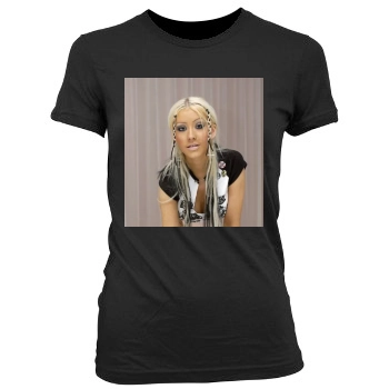 Christina Aguilera Women's Junior Cut Crewneck T-Shirt